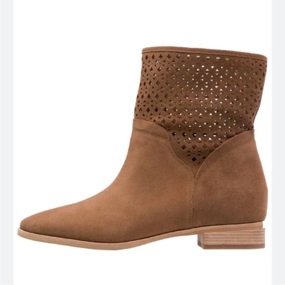 Michael Kors Tan Perforated Ankle Booties